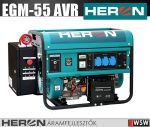 Heron EGM-55 AVR-1E bbenzinmotoros áramfejlesztő inditó automatikával GSM modullal - 5500 VA
