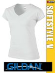 Gildan Softstyle V-nyakú női póló
