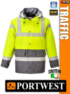 Portwest TRAFFIC jólláthatósági télikabát munkaruha munk Portwest HI VIS jólláthatósági téli kabát 4in1 munkaruha