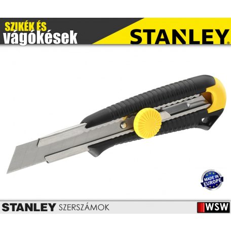 Stanley DYNAGRIP műanyagházas fémmegvezetéses tördelhetőpengés kés 9mm  - szerszám