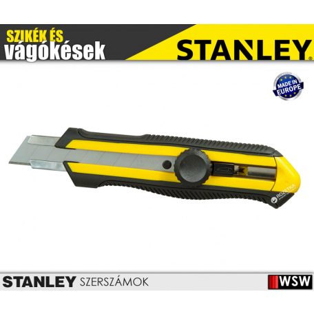Stanley 18mm-es tördelhető pengés kés,nincs + 3 penge - szerszám