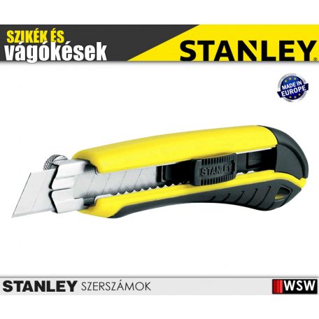 Stanley PROFI műanyagházas fémmegvezetéses tördelhető pengés kés 18mm - szerszám