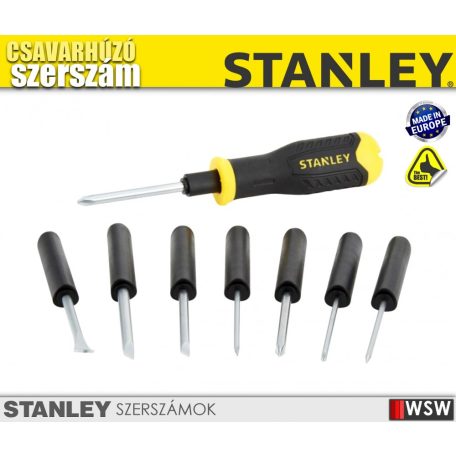 Stanley 9 részes cserélhető fejű csavarhúzó készlet - szerszám