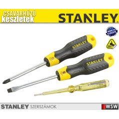   Stanley CUSHIONGRIP csavarhúzó készlet 2 csavarhúzó+1 fáziskereső - szerszám