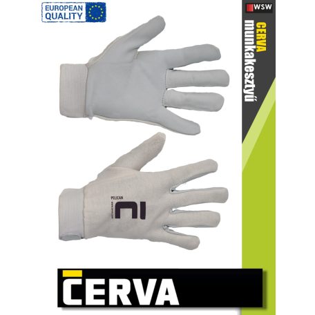 Cerva PELICAN WHITE  kombinált bőrkesztyű - 12 pár/csomag