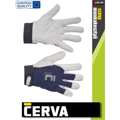 Cerva PELICAN BLUE kombinált bőrkesztyű - 12 pár/csomag