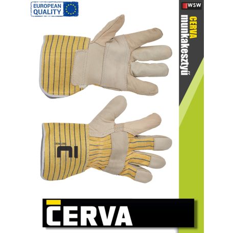 Cerva CROW LONG kombinált bőrkesztyű - munkakesztyű - 12 pár/csomag