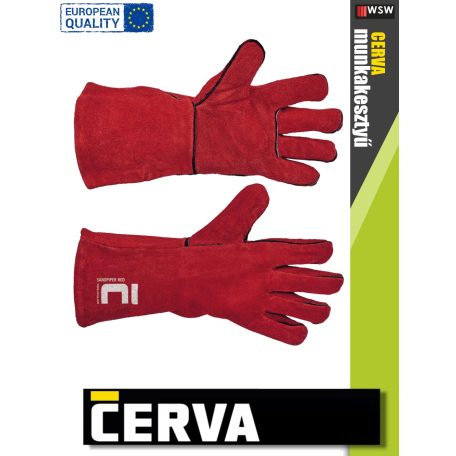 Cerva SANDPIPER RED kombinált hegesztőkesztyű - munkakesztyű - 1 pár/csomag