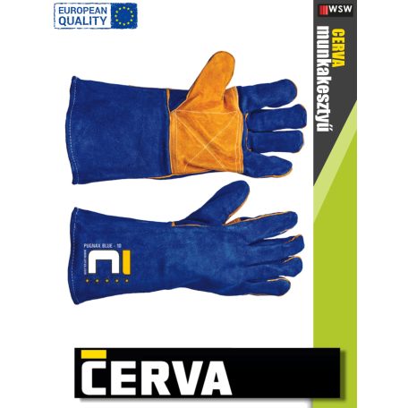 Cerva PUGNAX BLUE kombinált hegesztőkesztyű - 12 pár/csomag