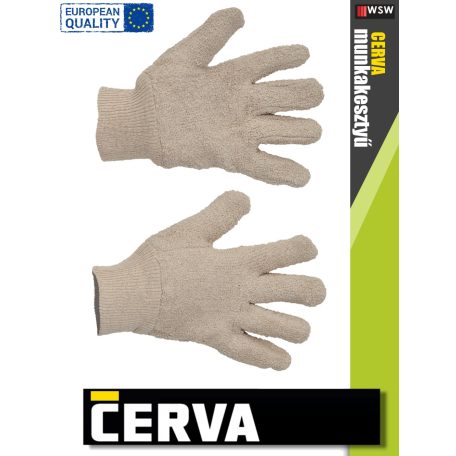 Cerva DUNLIN bélelt textil varrott munkakesztyű - 12 pár/csomag