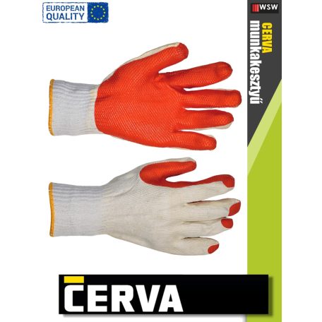 Cerva REDWING kötött LATEX-mártott munkakesztyű - 12 pár/csomag
