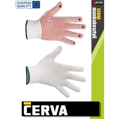 Cerva GANNET textil kötött munkakesztyű  -12 pár/csomag