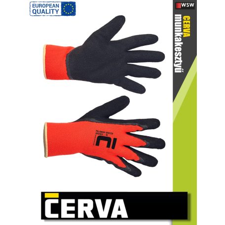 Cerva PALAWAN WINTER kötött latex-mártott bélelt munkakesztyű - 12 pár/csomag