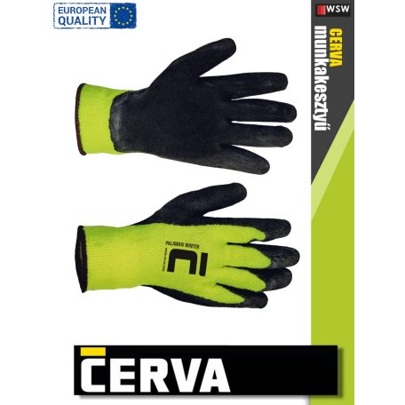 Cerva PALAWAN WINTER kötött latex-mártott bélelt munkakesztyű - 12 pár/csomag