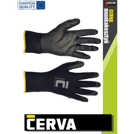 Cerva BUNTING textil PU-mártott munkakesztyű - 12 pár/csomag