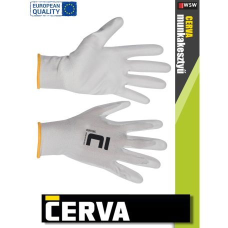 Cerva BUNTING textil PU-mártott munkakesztyű - 12 pár/csomag