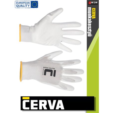 Cerva BUNTING EVOLUTION textil PU-mártott munkakesztyű - 1 pár/csomag