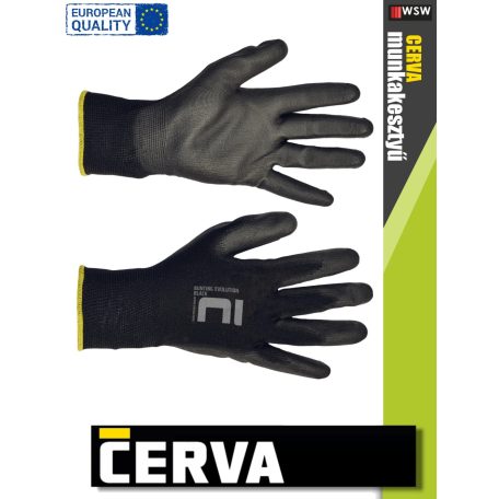 Cerva Bunting Evolution textil PU-mártott kesztyű - munkakesztyű - 1 pár/csomag