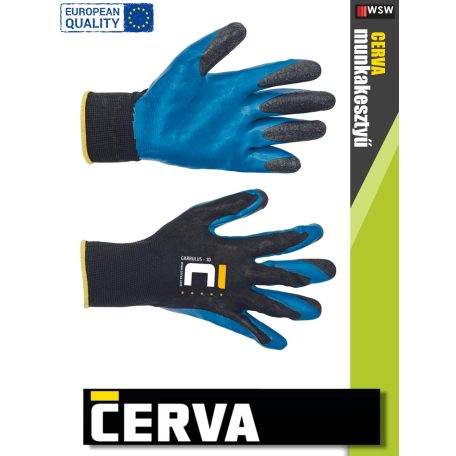 Cerva GARRULUS textil PU-mártott kesztyű - munkakesztyű - 12 pár/csomag