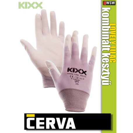 Cerva Kixx LOVELY LILAC textil nitrilmártott kesztyű - munkakesztyű