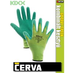   Cerva Kixx GROOVY GREEN textil kötötött latex kesztyű - munkakesztyű