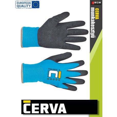 Cerva TETRAX WINTER bélelt textil latex-mártott kesztyű - munkakesztyű