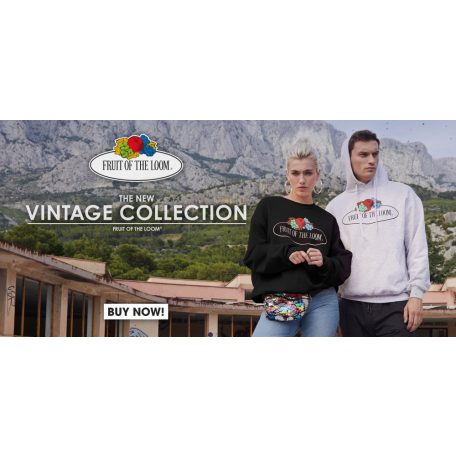 Fruit of the Loom VINTAGE WHITE feliratos férfi póló - munkaruha - utcai ruházat