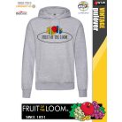 Fruit of the Loom VINTAGE HEATHERGREY feliratos férfi kapucnis pulóver - munkaruha - utcai ruházat