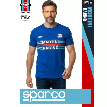 Sparco MARTINI RACING AZURE prémium környakas póló - munkaruha