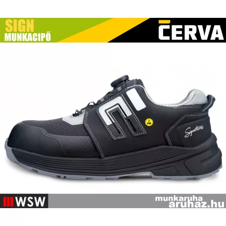 Cerva SIGN BLACK S3S technikai önbefűzős fémmentes munkacipő - munkabakancs