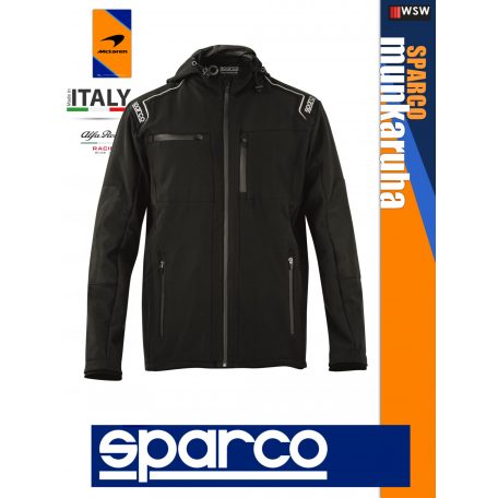 Sparco TECH BLACK prémium technikai softshell kabát - munkaruha