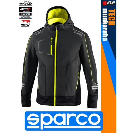 Sparco TECH GREYYELLOW YORK prémium rugalmas softshell kabát - munkaruha