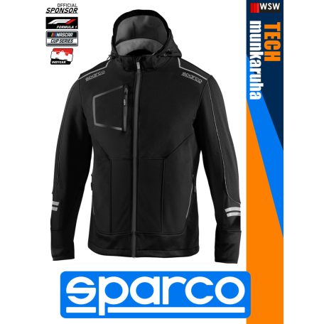 Sparco TECH BLACK YORK prémium rugalmas softshell kabát - munkaruha