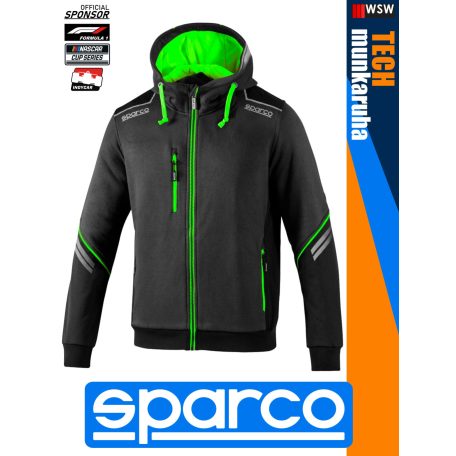 Sparco TECH GREYGREEN COLORADO prémium rugalmas kapucnis pulóver - munkaruha