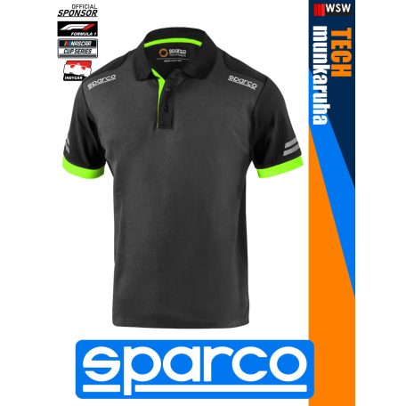 Sparco TECH GREYGREEN TOLEDO prémium rugalmas galléros póló - munkaruha