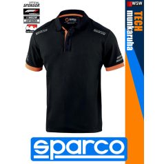 Sparco TECH BLACKORANGE TOLEDO prémium rugalmas galléros póló - munkaruha