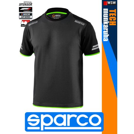 Sparco TECH GREYGREEN TUCSON prémium rugalmas környakas póló - munkaruha
