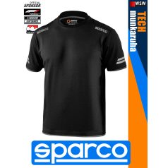 Sparco TECH BLACK TUCSON prémium rugalmas környakas póló - munkaruha