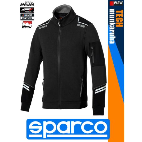 Sparco TECH BLACK ALABAMA prémium rugalmas zipzáros pulóver - munkaruha