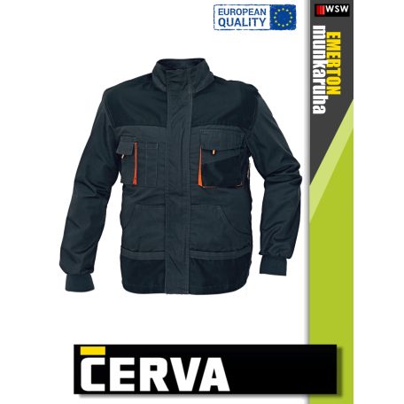Cerva EMERTON BLACK flanel bélésű munkakabát - munkaruha