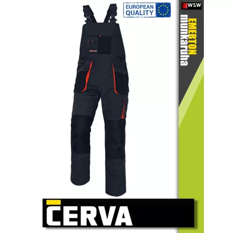 Cerva EMERTON BLACK flanel bélésű munkanadrág - munkaruha
