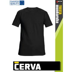   Cerva TEESTA BLACK pamut rugalmas egyszínű póló - 160 g/m2