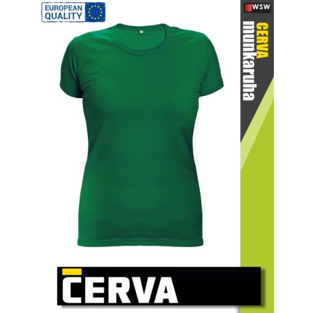 Cerva SURMA GREEN pamut rugalmas egyszínű női póló - 170 g/m2
