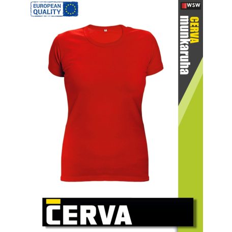 Cerva SURMA RED pamut rugalmas egyszínű női póló - 170 g/m2