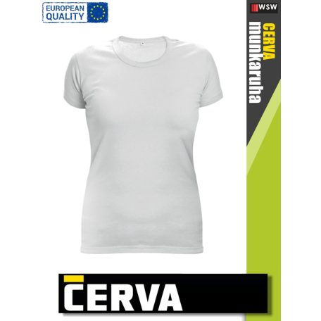 Cerva SURMA WHITE pamut rugalmas egyszínű női póló - 170 g/m2