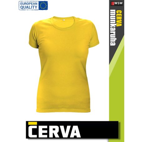 Cerva SURMA YELLOW pamut rugalmas egyszínű női póló - 170 g/m2