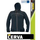Cerva EMERTON BLACK kapucnis zipráras pulóver - munkaruha