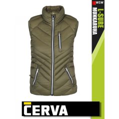   Cerva L-SURE OLIVE stretch technikai női bélelt mellény - munkaruha
