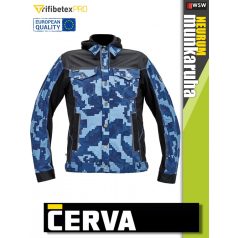   Cerva NEURUM NAVY CAMO prémium pamutgazdag stretch kapucnis munkakabát - munkaruha