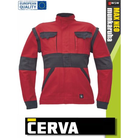 Cerva MAX NEO RED pamut 2in1 levehető ujjas női technikai kabát - munkaruha